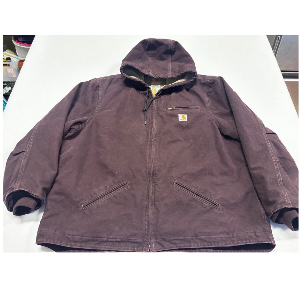 Carhartt WJ041 DWR Women Plum Sandstone Sierra Sherpa Lined Jacket 2X